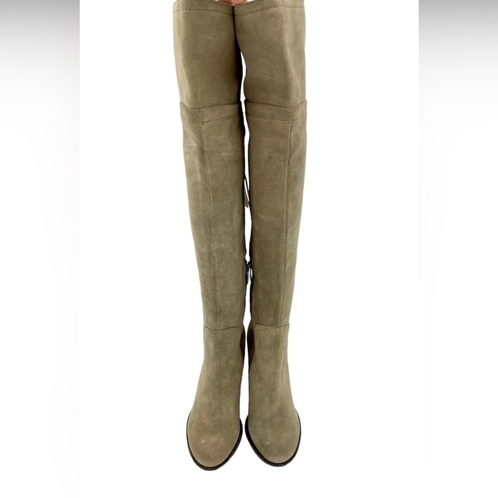 FRANCO SARTO Tan Suede Leather Over the Knee Boots Tassel SZ 8